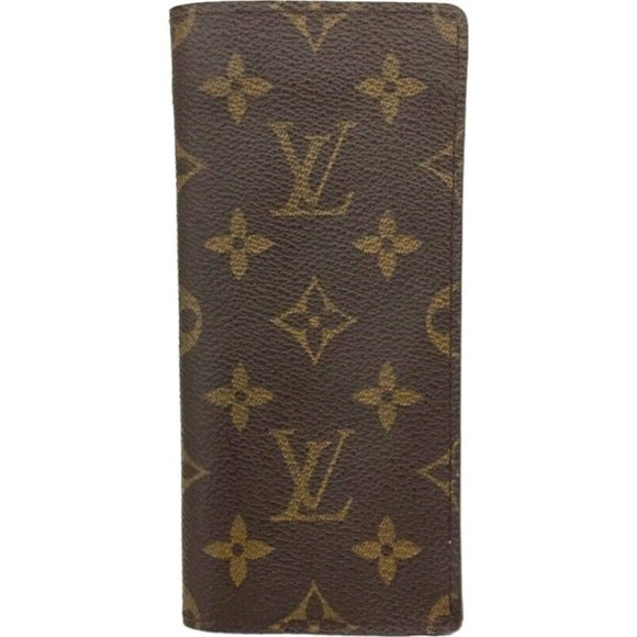 194171X Louis Vuitton Glasses Case Etui Lunettes Simple Brown Monogram - Picture 1 of 9